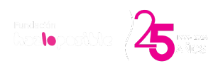 Logotipo Fundación Hazloposible. 25 años (1999-2024)